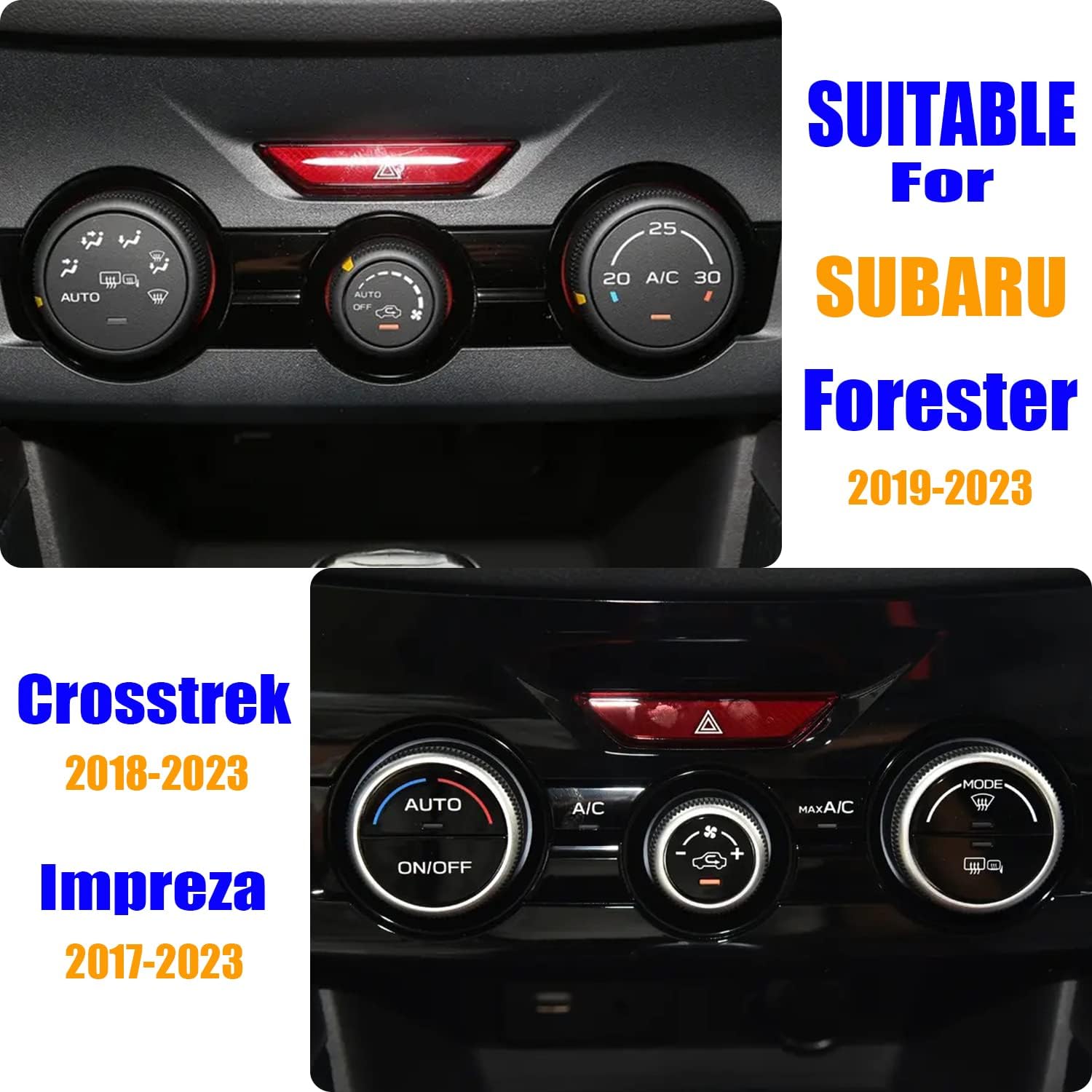 Anillo de perilla de interruptor de CA para Subaru Forester 2019-2023 Subaru Crosstrek Accesorios 2018-2023 Impreza 2017-2023 Anillo de interruptor