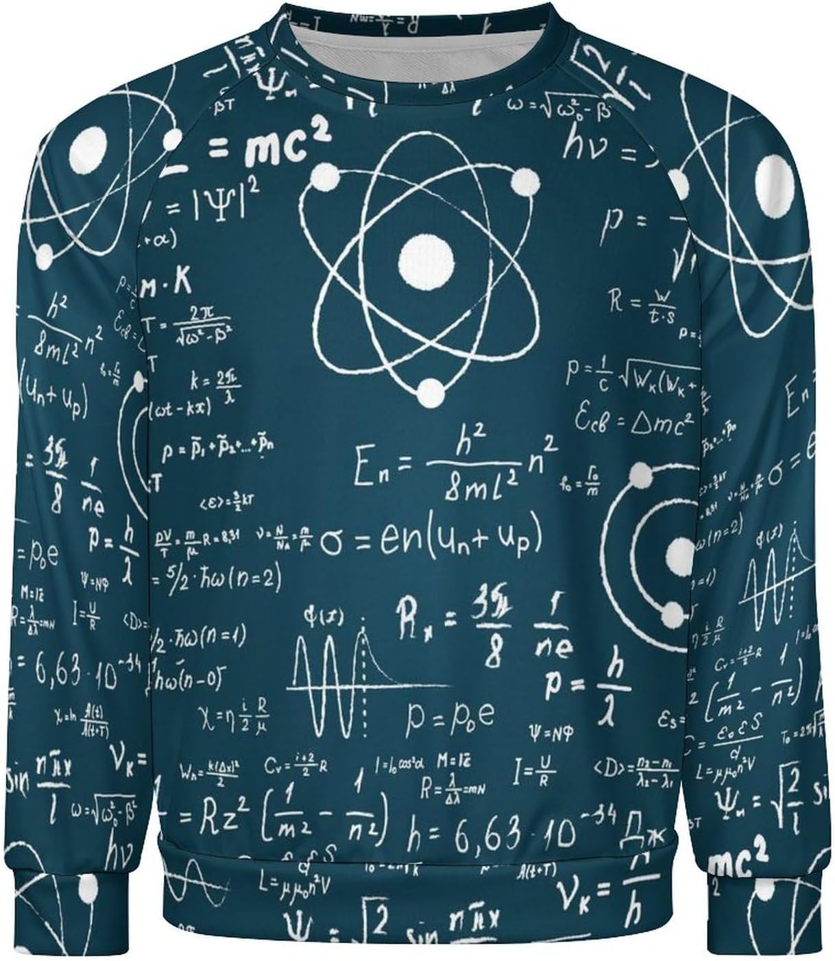 Sudaderas con fórmula científica de matemáticas físicas para hombre, cuello redondo, manga larga, atléticas, camisetas