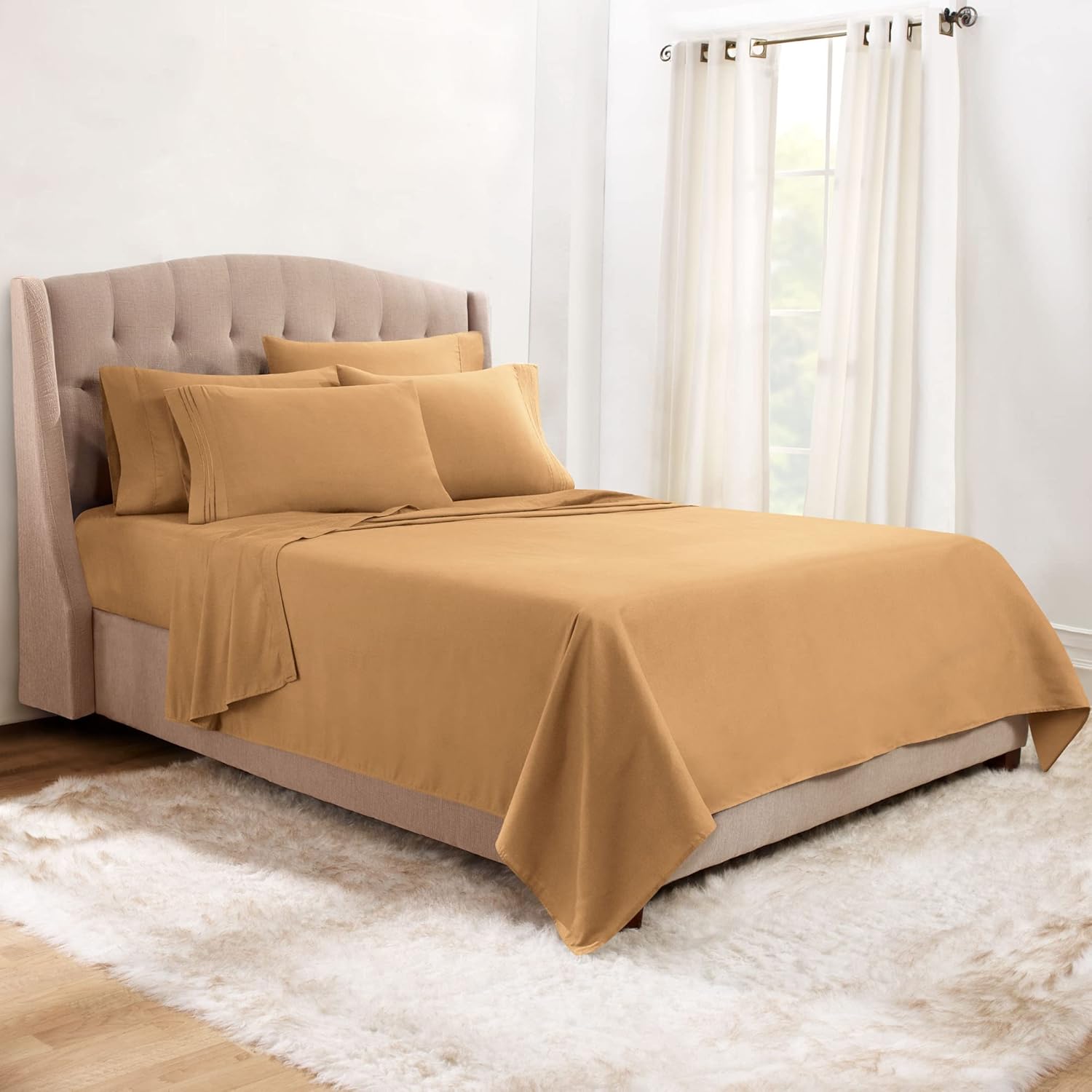 Clara Clark Sábanas individuales XL, juego de 5 piezas, sábanas de lujo de hotel para cama tamaño individual XL, sábanas y fundas de almohada súper