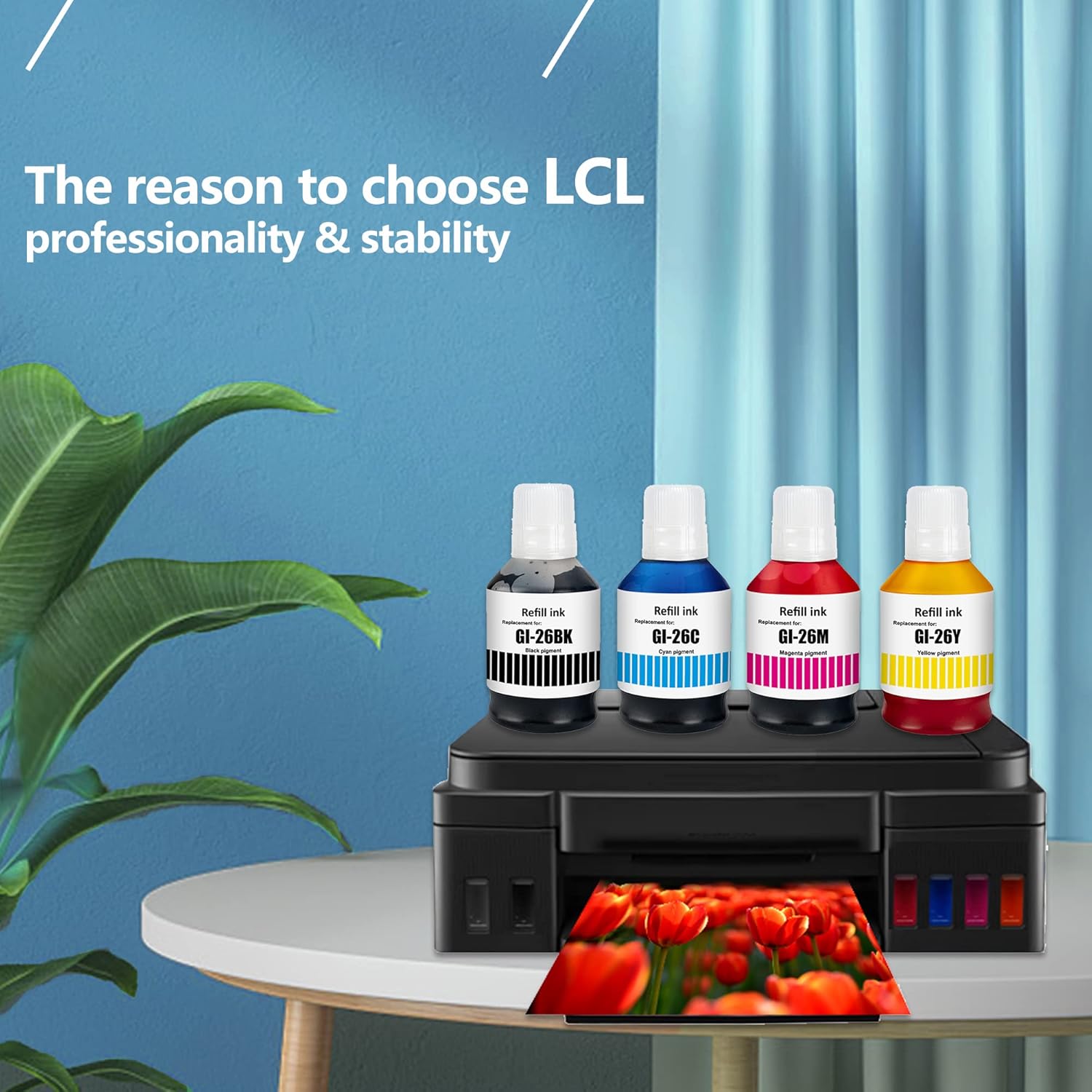 LCL Repuesto de botella de tinta compatible para Canon GI26 GI-26 GI-26C GI-26M GI-26Y MAXIFY GX6020 GX7020 GX3020 GX4020 GX5020 (paquete de 3,