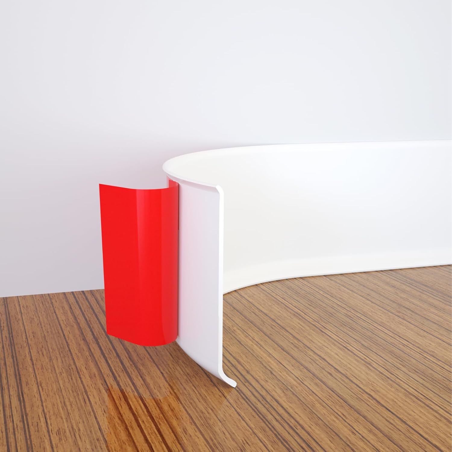 YUZZY Moldura para zócalo, 4 pulgadas de ancho x 40 pies de largo, base de pared de vinilo autoadhesivo flexible, base de pared de goma para
