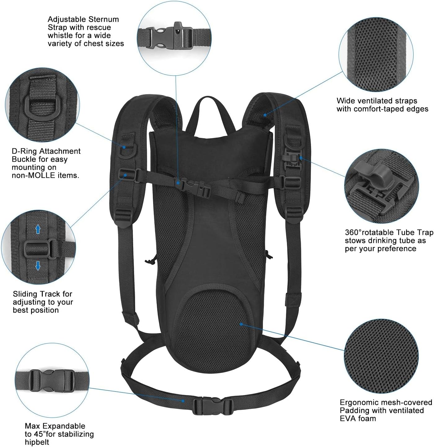 Unigear Mochila táctica de hidratación 1050D con bolsa de agua de 3 L, paquete de aislamiento térmico que mantiene el líquido fresco hasta 4 horas