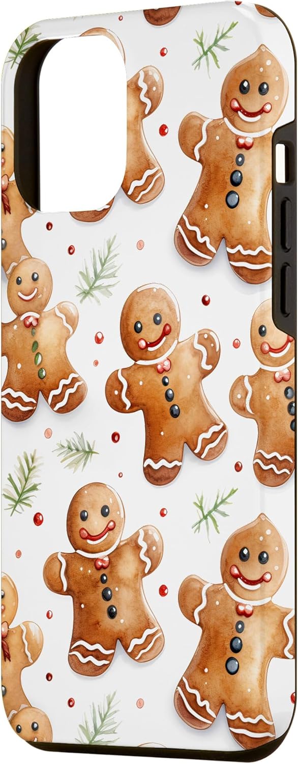 iPhone 13 Pro Max Christmas Gingerbread Man Patrón Para Niñas Lindo Estuche De Navidad Para Hornear