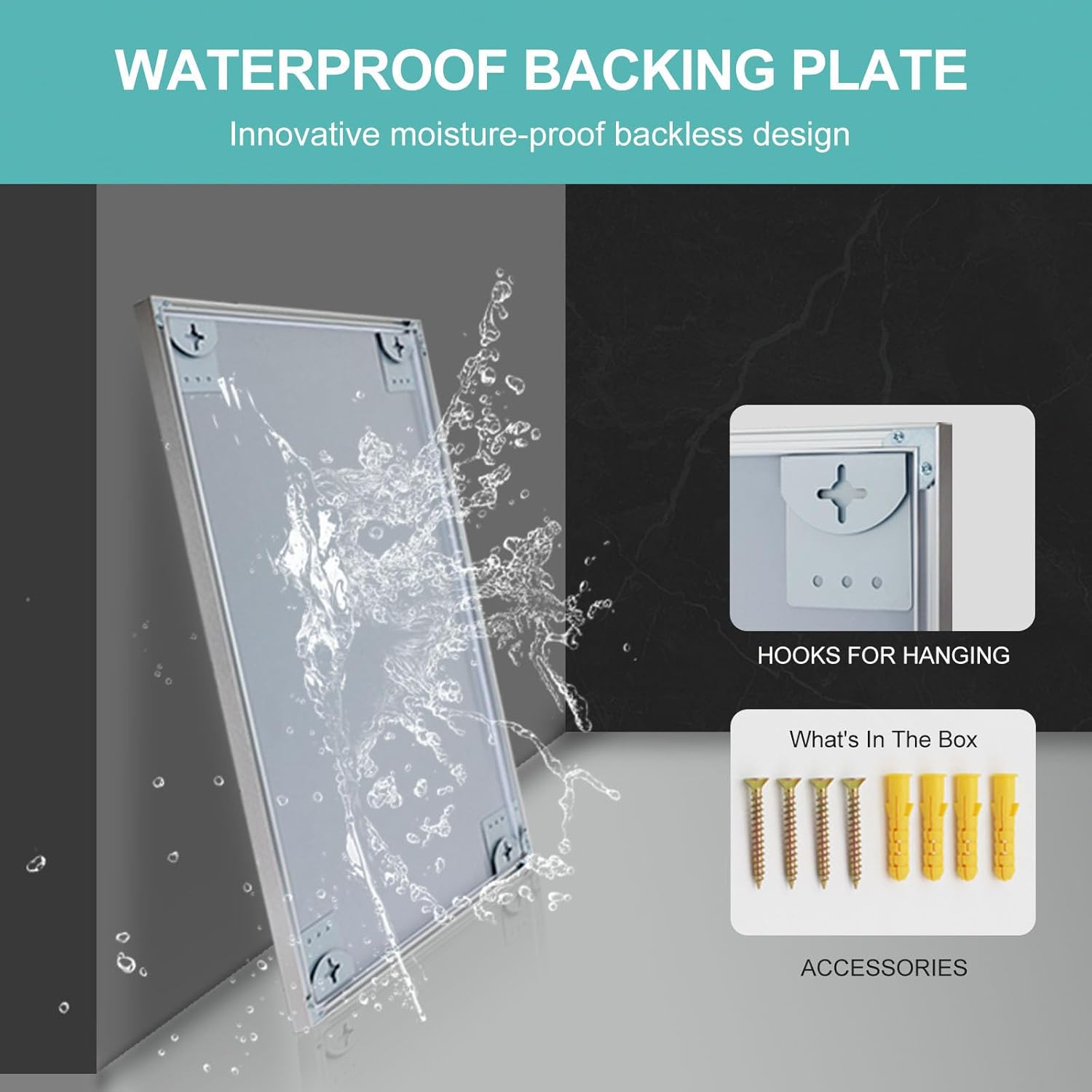 Espejo grande de 32 x 60 pulgadas para montar en la pared, moderno espejo de aluminio plateado para el hogar, sala de estar, dormitorio, espejo