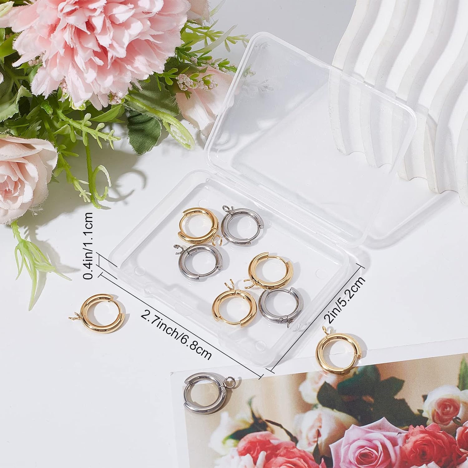 SUNNYCLUE Ganchos para pendientes Huggie Hoop