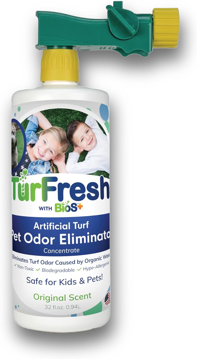 BioS+ Limpiador de césped artificial Eliminador de olores de mascotas concentrado enzimático orgánico, no tóxico, ecológico uso en exteriores 32