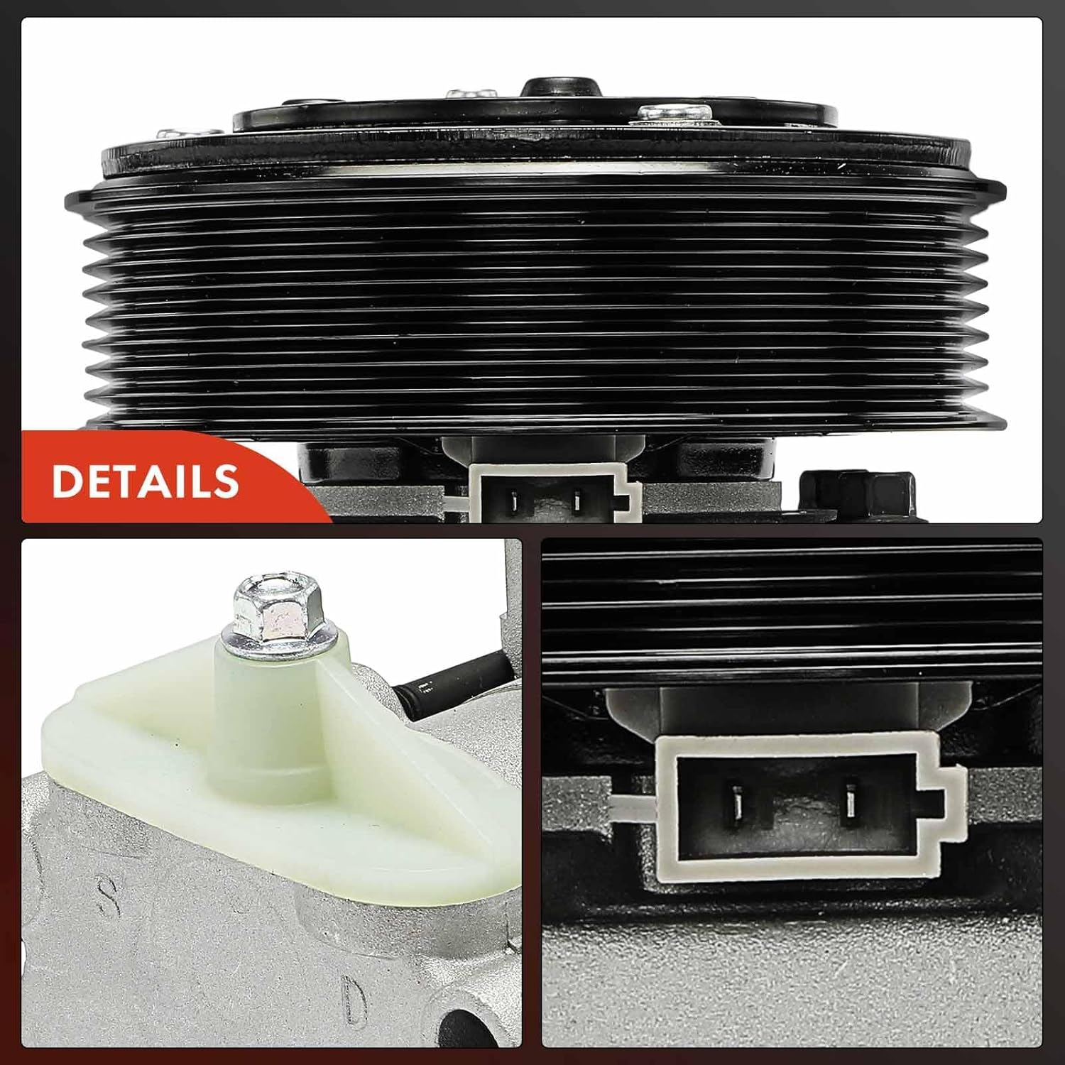 A-Premium Compresor de CA con polea de 8 ranuras compatible con vehículos Ford y Lincoln – 4.6L, 5.4L, 6.0L, 6.8L – Excursion 2003-2005, F-150