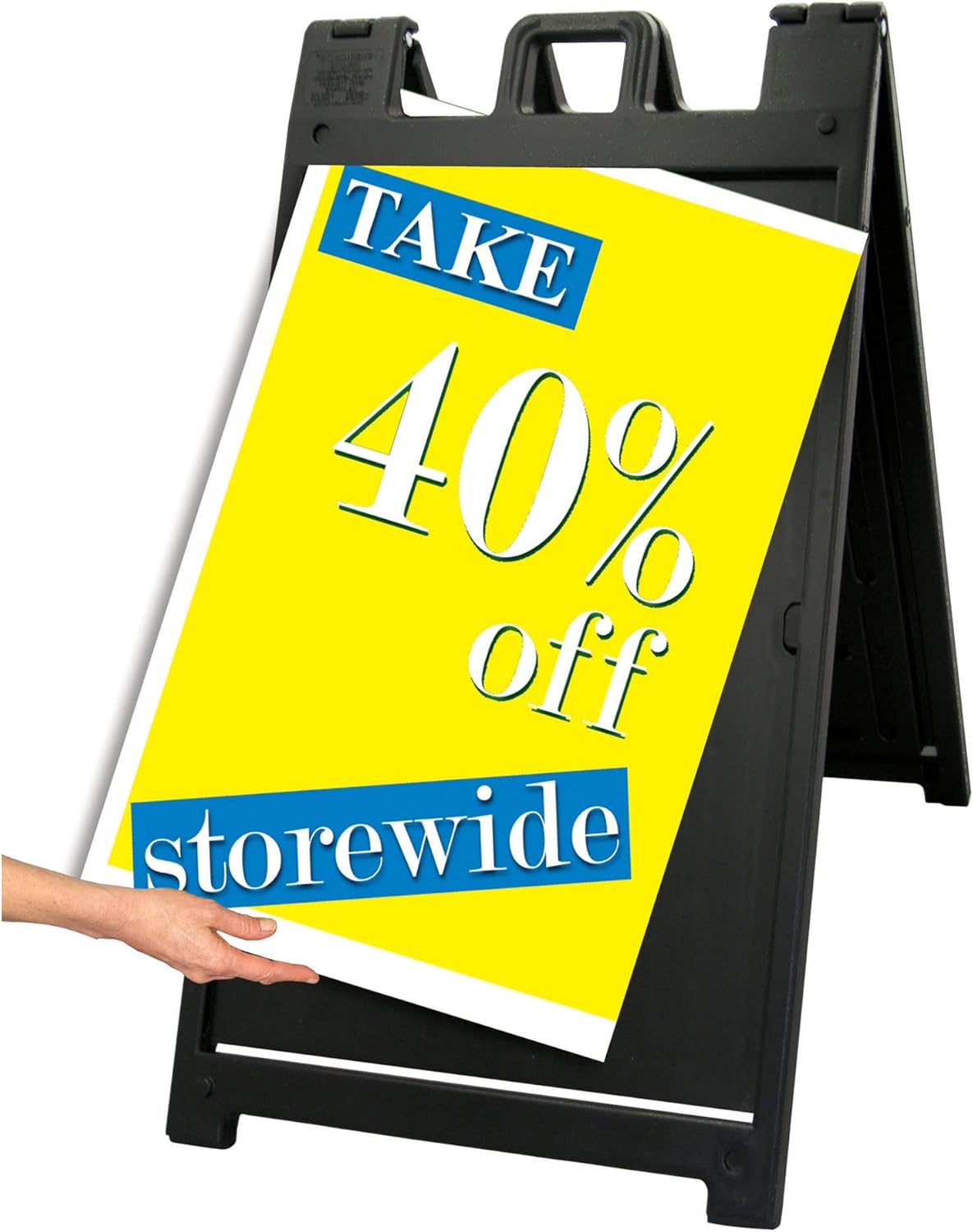 Cartel Plasticade plegable y portátil, en forma de A, cartel para el pavimento, de 89cm x 91cm. - Imagen 6