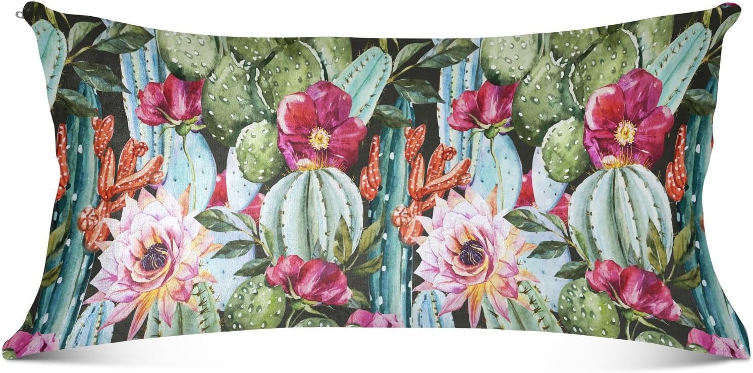 Fundas de almohada de terciopelo con diseño de cactus tropicales y suculentas, fundas de almohada suaves, fundas de cojín cómodas, almohadas