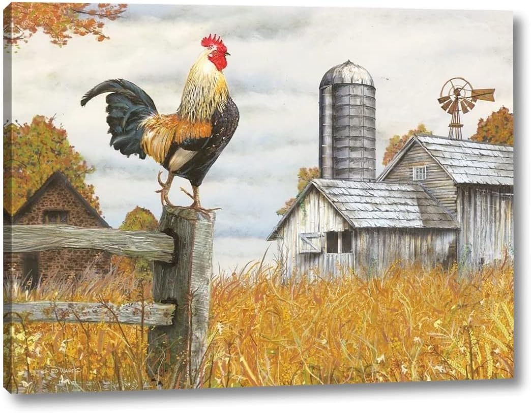 Down on the Farm II by Ed Wargo – 12″ x 16″ Canvas Art Print Gallery Wrapped – Ready to Hang