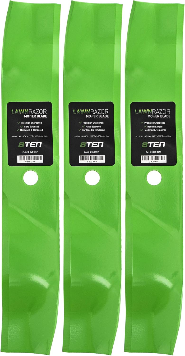 8TEN LawnRazor – Juego de cuchillas de cortacésped para Ariens Gravely Exmark Lazer Z Zoom 1744 44 pulgadas cubierta 1-653102 103-2519 00272900