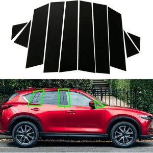 10 piezas de calcomanías para puerta y ventana de automóvil, color negro brillante, compatibles con Mazda CX-5 Cx5 2017 2018 2019 2020 2021 2022 10 piezas de calcomanías para puerta y ventana de automóvil, color negro brillante, compatibles con Mazda CX-5 Cx5 2017 2018 2019 2020 2021 2022