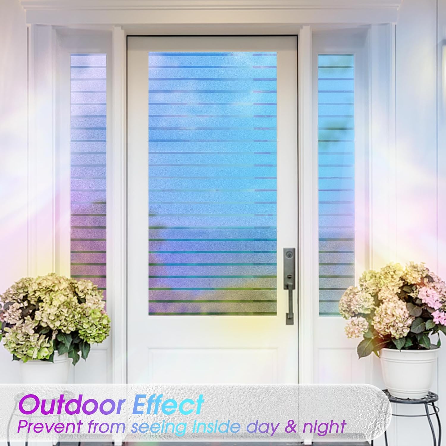 Coavas Película de privacidad para ventana de vitral, película de vidrio esmerilado, bloqueo de calor, adhesivos estáticos, adhesivos decorativos no