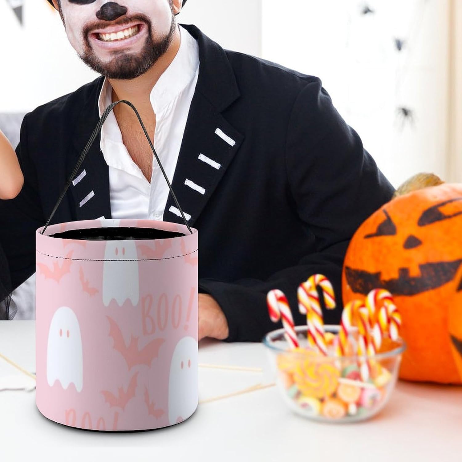 Bolsa de cubos de dulces de Halloween, cesta de dulces de Halloween, bolsas de truco o trato, bolsa de tela, regalo para niños, fiestas de Halloween