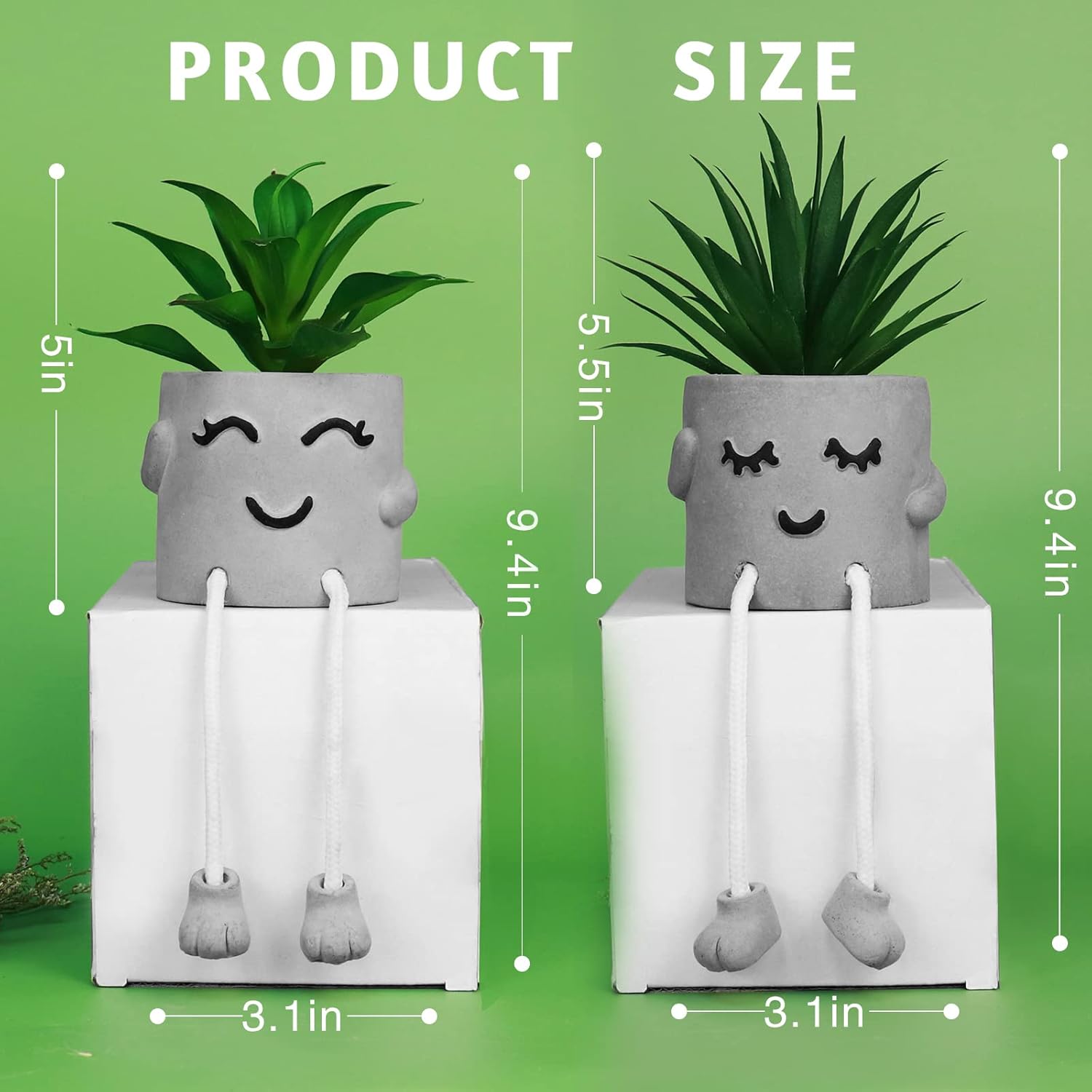 Zerzsy Suculentas falsas en macetas de cemento con pata colgante, mini plantas falsas en maceta para decoración de escritorio, decoración de estante