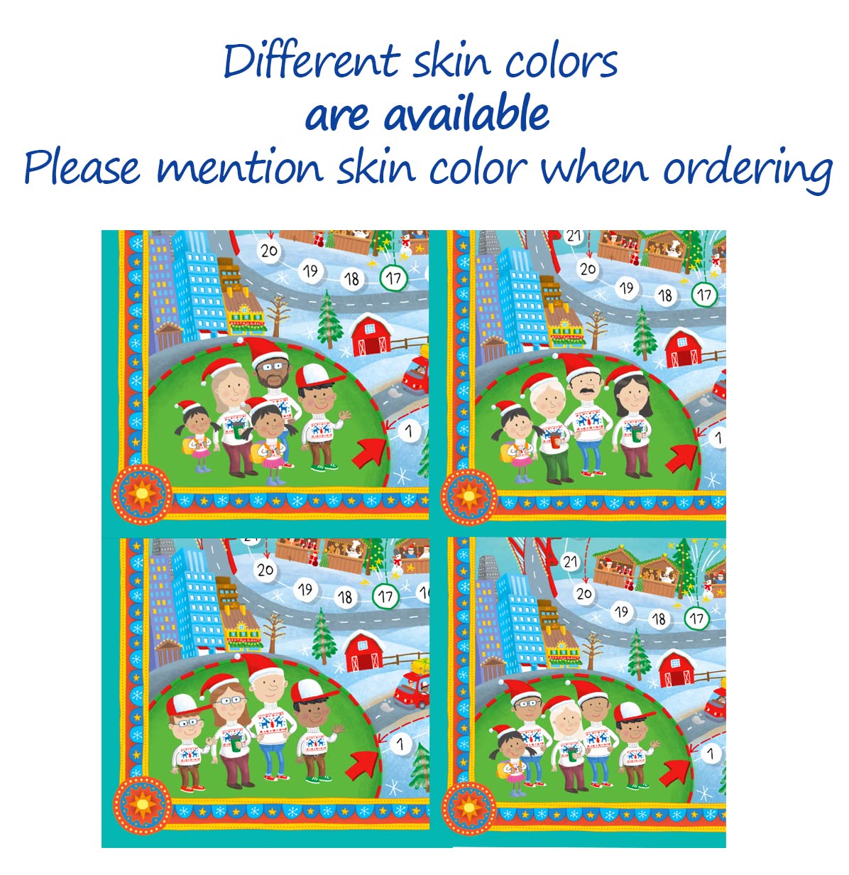 Retro Vintage Style Roll-and-move Board Game Christmas Adventure Personalized Game for Kids and Adults