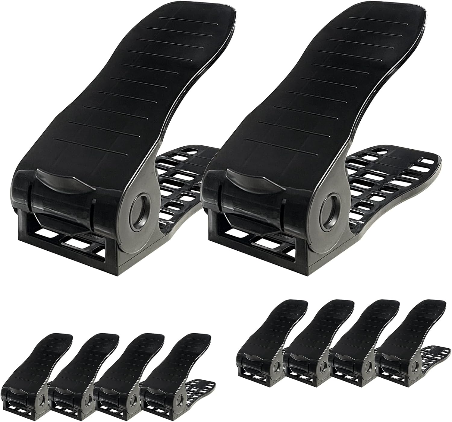 Organizador de ranuras para zapatos para Clost  Doble cubierta, no requiere montaje, apilador de zapatos para un par de zapatos, soporte ajustable