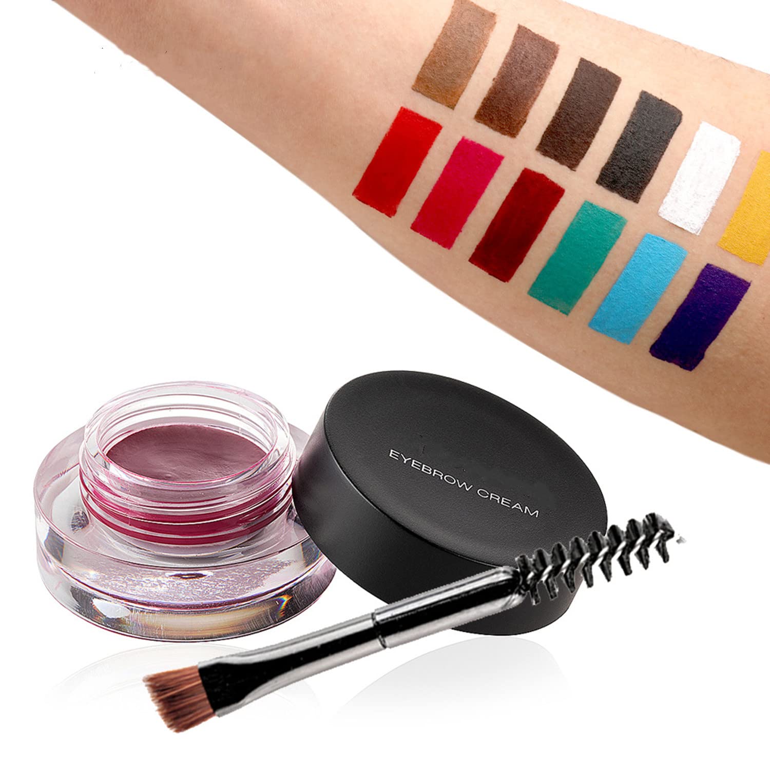 Crema de cejas de 12 colores, gel de pomada de cejas suave de larga duración, impermeable, delineador de ojos, maquillaje para cejas cosméticos con