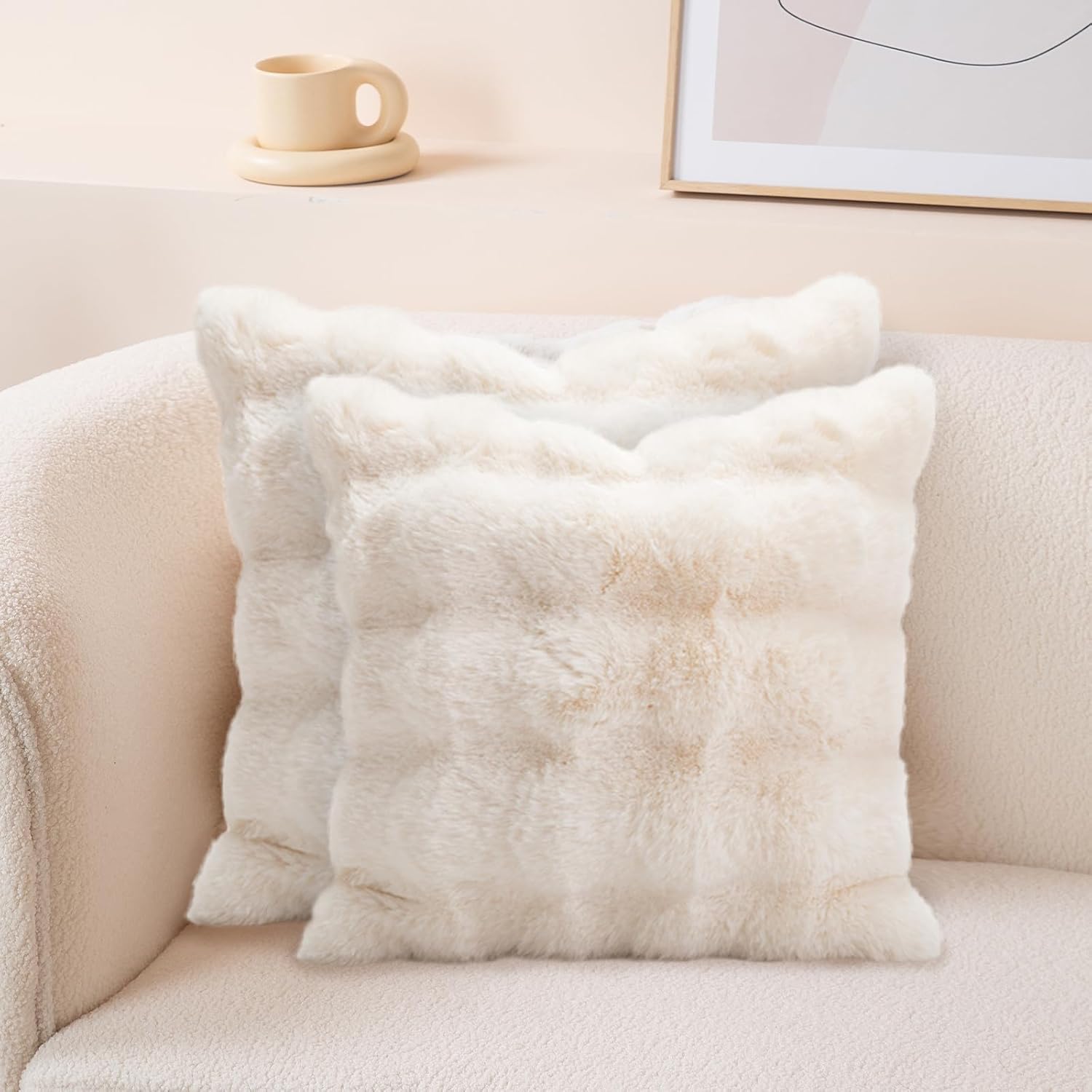Fundas de almohada decorativas de lujo suaves y esponjosas para sofá, fundas de almohada de terciopelo suave, fundas de almohada de felpa suave para