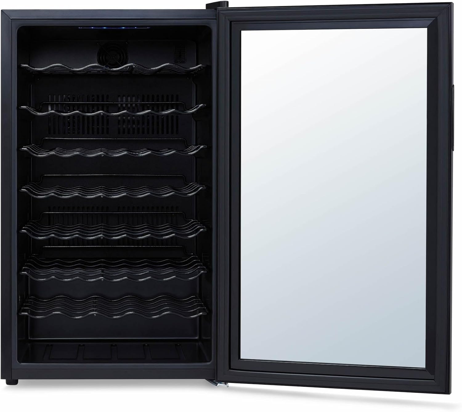 Shadow Series – Refrigerador de vino de 51 botellas, refrigerador de vino con espejo independiente con puerta de vidrio templado de doble capa y