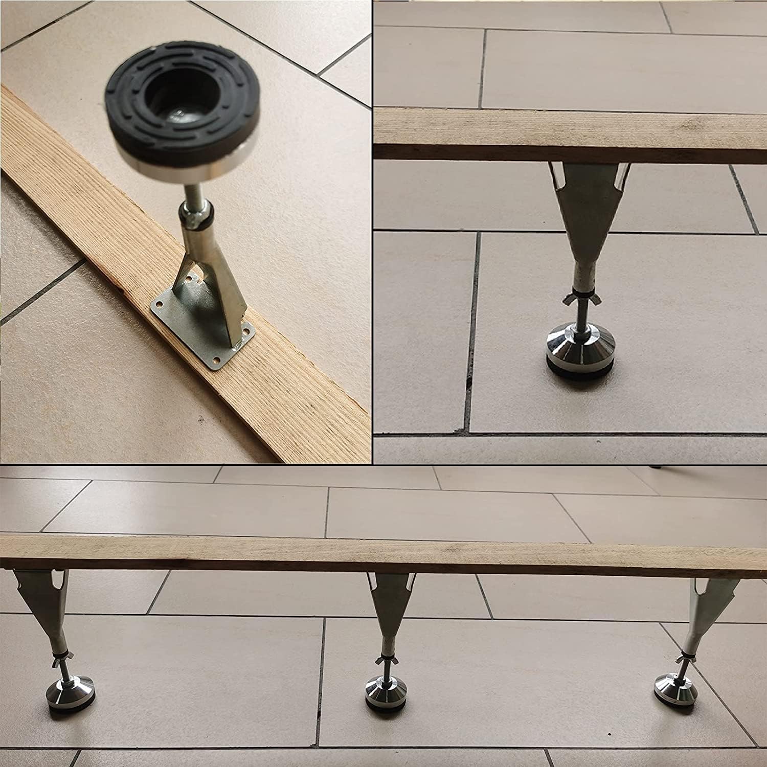 6 patas de soporte de listones para marco de cama, patas de soporte de cama de acero, pies de soporte de altura ajustable de alta resistencia,