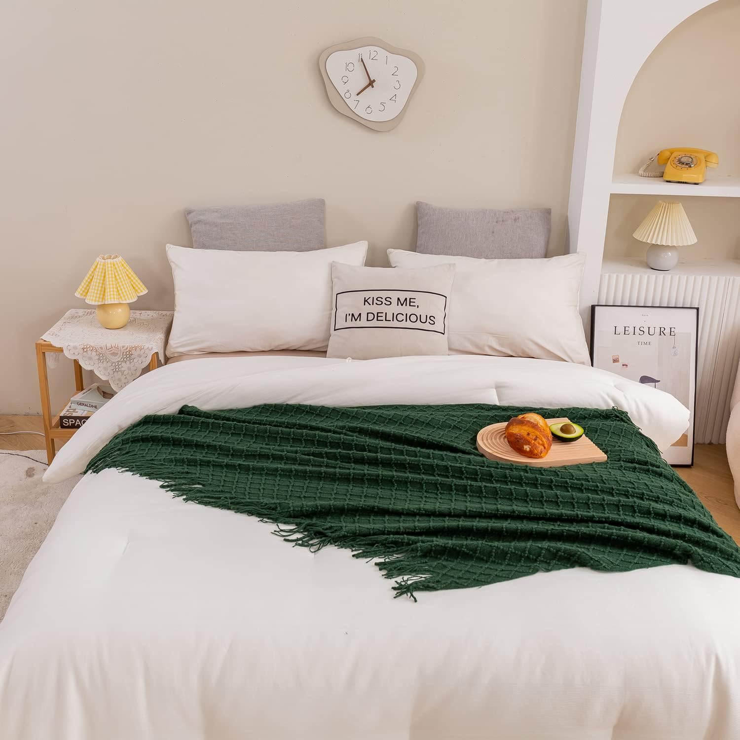 Manta para el sofá, manta de punto suave y acogedora con borla, manta decorativa ligera para el sofá, silla, cama, viajes y sala de estar, apta para