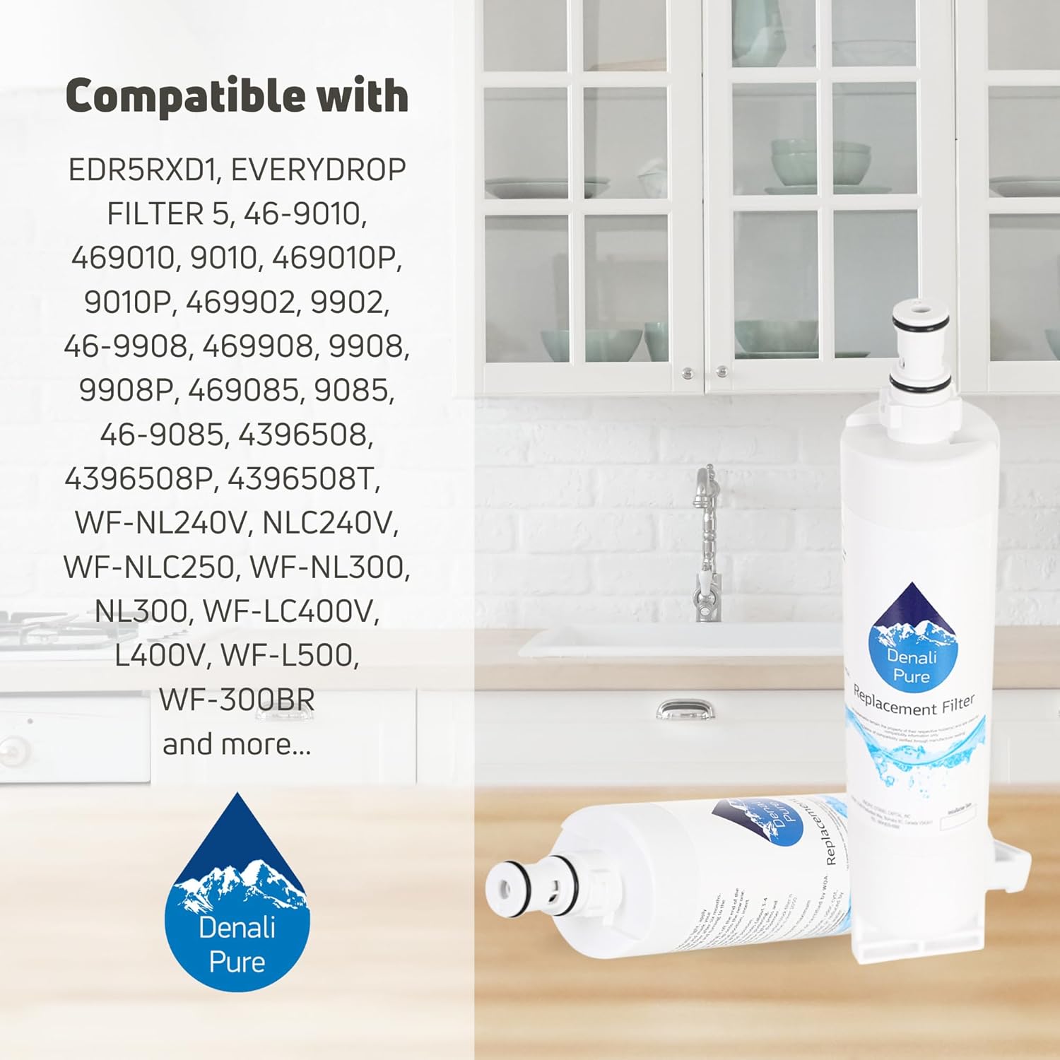 Filtro de agua de repuesto para refrigerador Whirlpool GC5SHGXLQ01 – Compatible con cartucho de filtro de agua para refrigerador Whirlpool 4396508,
