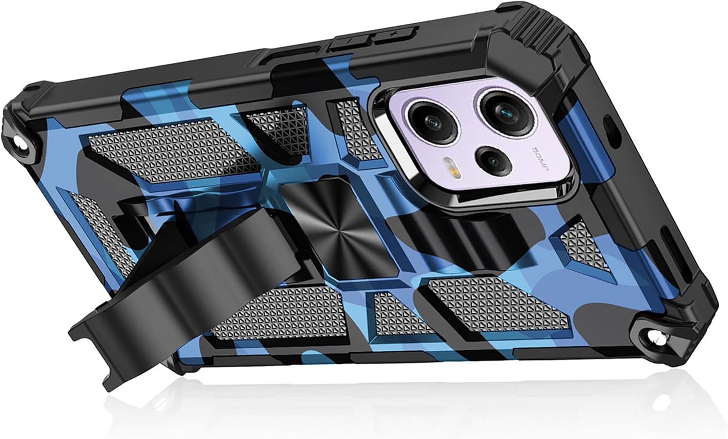 CCSmall Funda de camuflaje para Xiaomi Redmi Note 12 Pro 0.18 oz con soporte, funda de camuflaje para Xiaomi Poco X5 Pro, soporte de anillo
