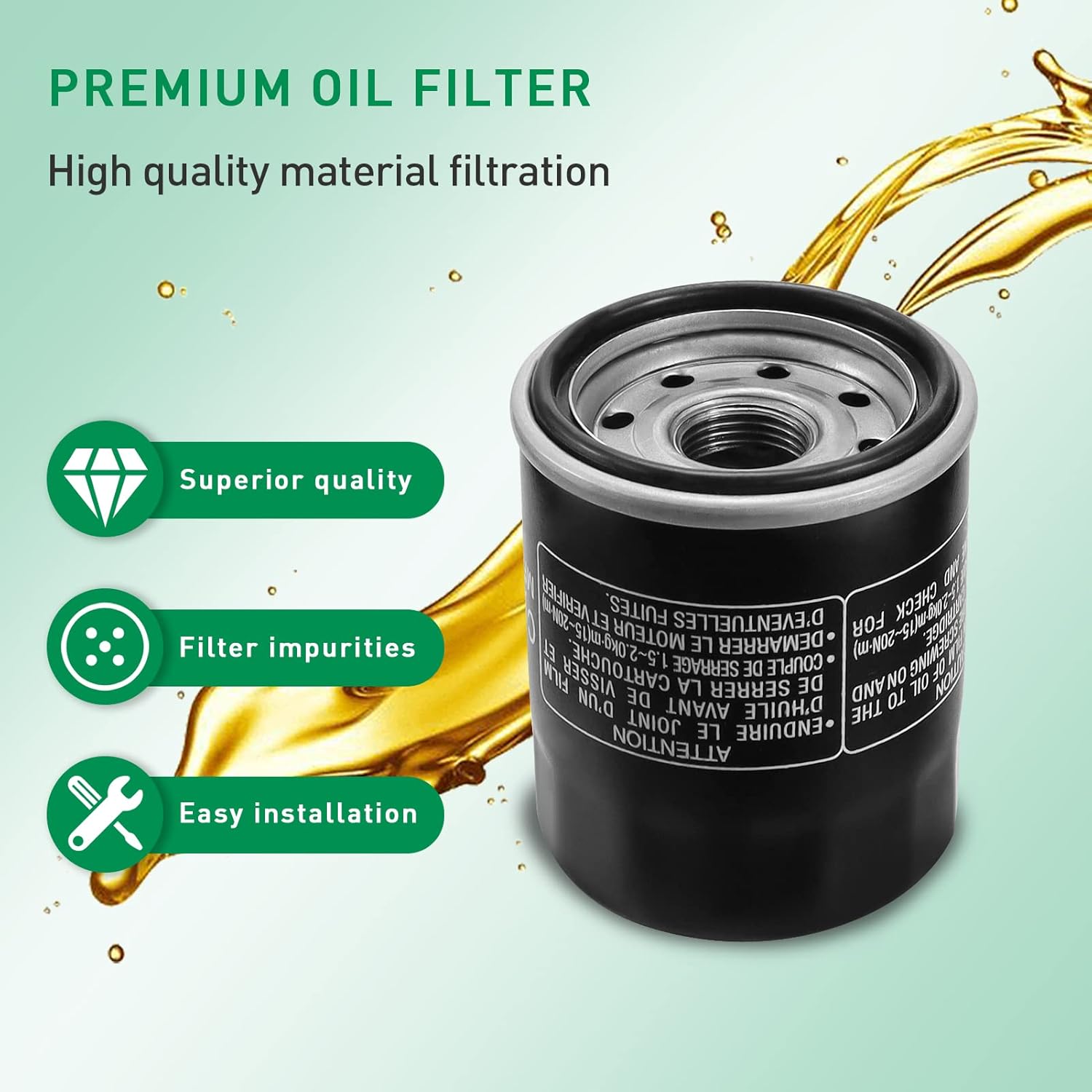 Cyleto Filtro de aceite compatible con POLARIS MAGNUM 325 2X4 4X4 2000 2001 2002  MAGNUM 330 2X4 4X4 2003 2004 2005 2006  MAGNUM 330 4X4 MOSY OAK
