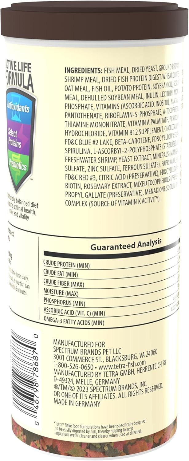Tetra Min Alimento nutricionalmente equilibrado en escamas tropicales para peces tropicales, 8.81 oz