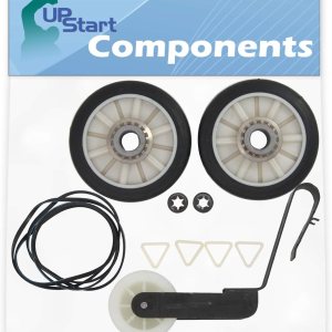 2 piezas 349241T Dryer Drum Roller & 691366 Idler Poley & 341241 Drum Belt Reemplazo para Whirlpool WGD4815EW1 secadora  Compatible con 3397590 & 2 piezas 349241T Dryer Drum Roller & 691366 Idler Poley & 341241 Drum Belt Reemplazo para Whirlpool WGD4815EW1 secadora  Compatible con 3397590 &