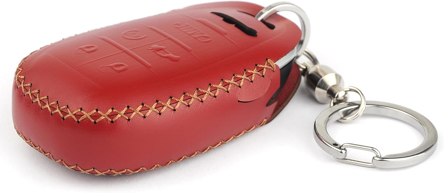 Funda para llavero de piel italiana auténtica a prueba de huellas dactilares compatible con Alfa Romeo Giulia Stelvio 4C Spider