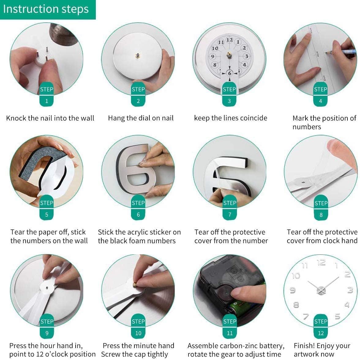 BST – Notas de ballet DIY, diferentes luminosas sin marco, reloj de pared, decoración de sala de baile, regalo de diseño creativo, 47 pulgadas