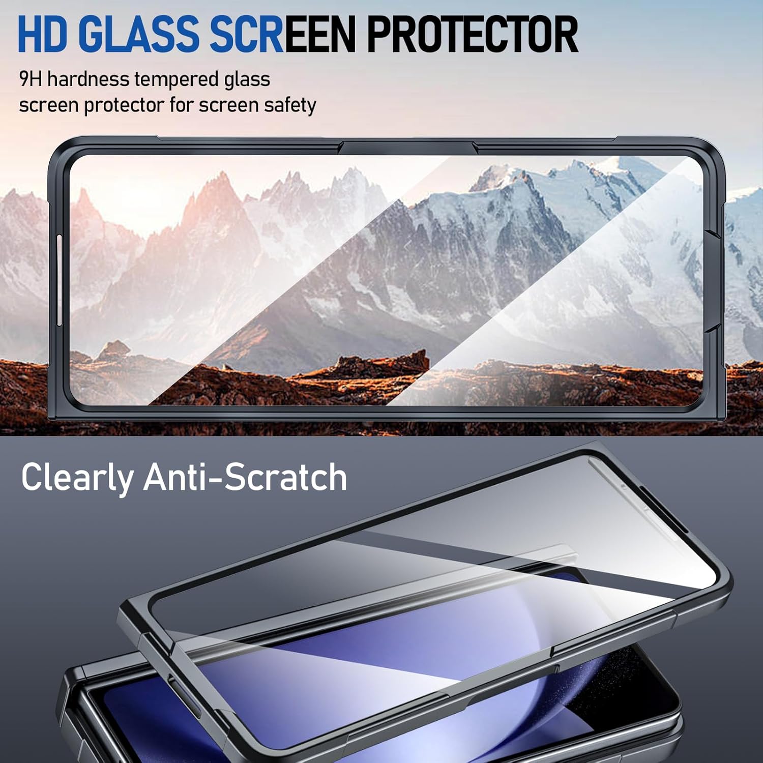 Vizvera Funda tipo cartera para Samsung Galaxy Z Fold 5 con tarjeterocubierta de cámara deslizanteprotección de bisagraprotector de pantalla frontal