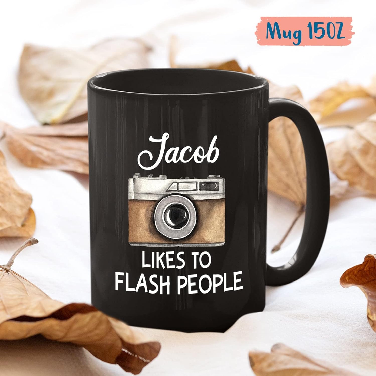 Taza de té con cámara personalizada, tazas de café personalizadas para fotógrafos, tazas de cerámica con gustos de personas flash, taza de café para