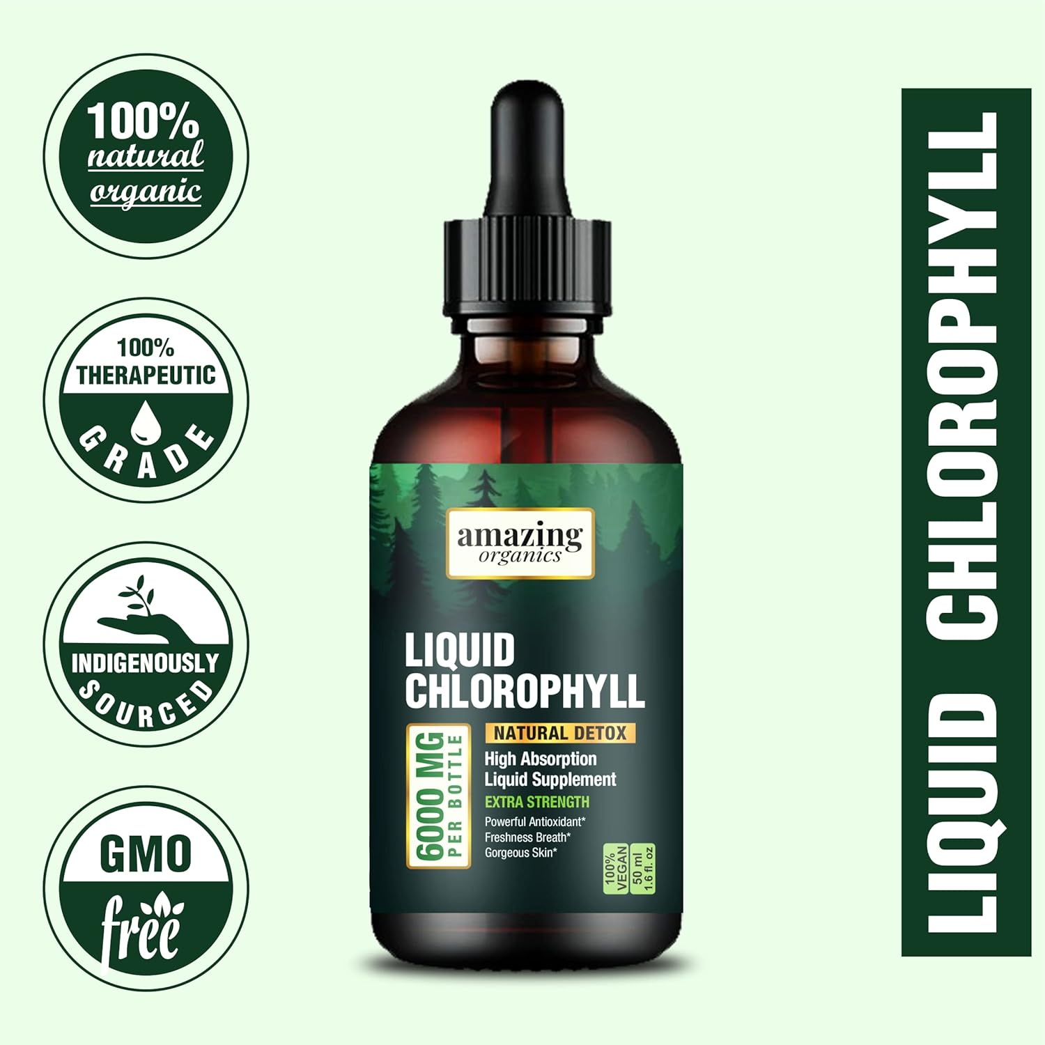 Gotas de clorofila líquida – Clorofila orgánica – Impulso de energía natural (verde)