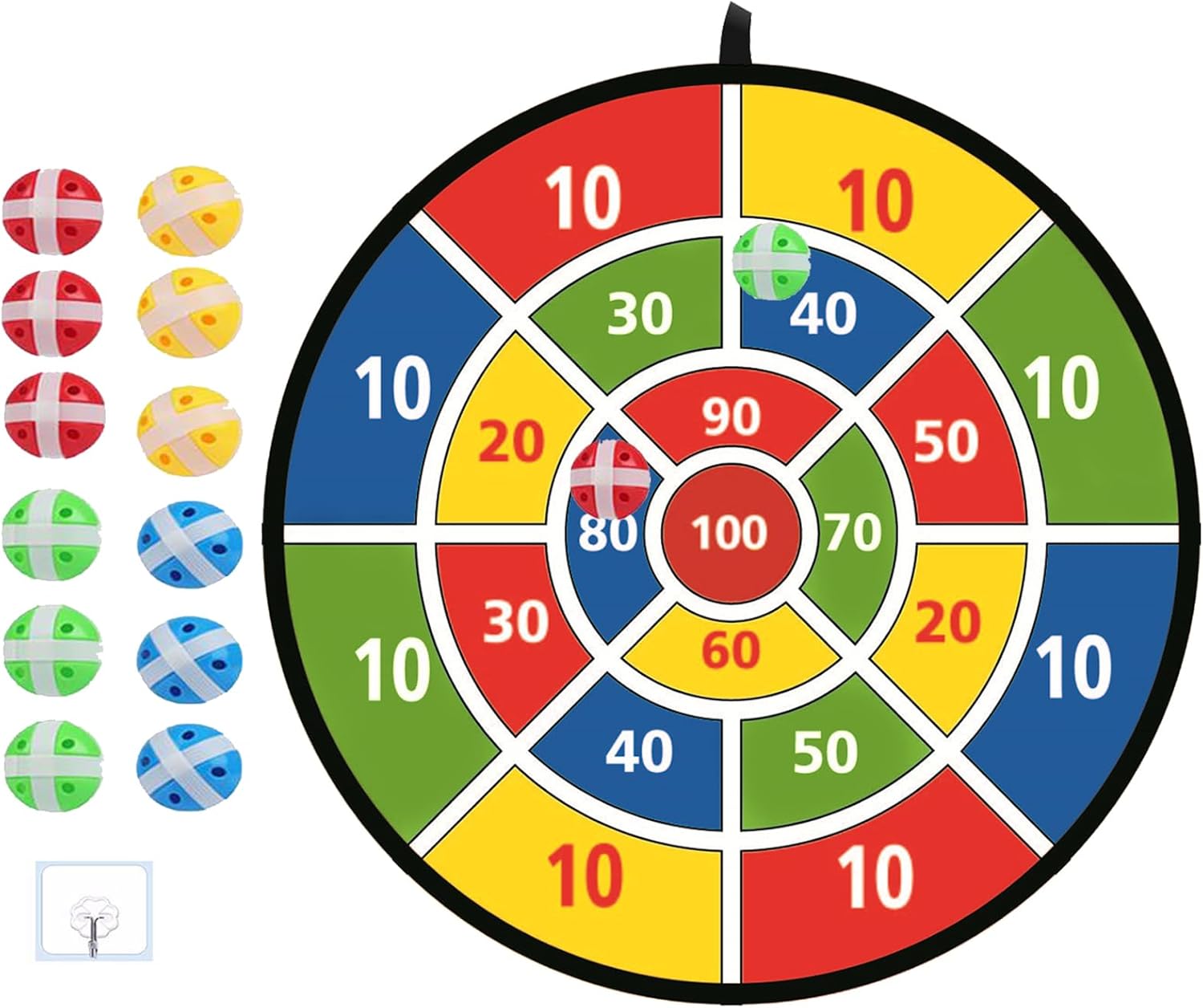 Tablero de dardos grande para niños, tablero de dardos para niños de 29 pulgadas con bolas adhesivas, para interioresdeportes al aire libre, fiesta,