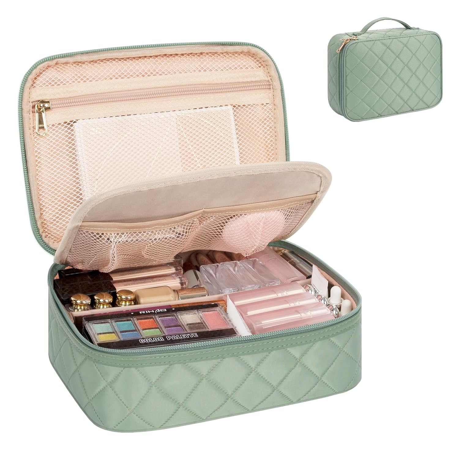 Bolsa de maquillaje, bolsa de maquillaje potable, bonita bolsa organizadora de maquillaje para artículos de tocador y cosméticos, accesorios con