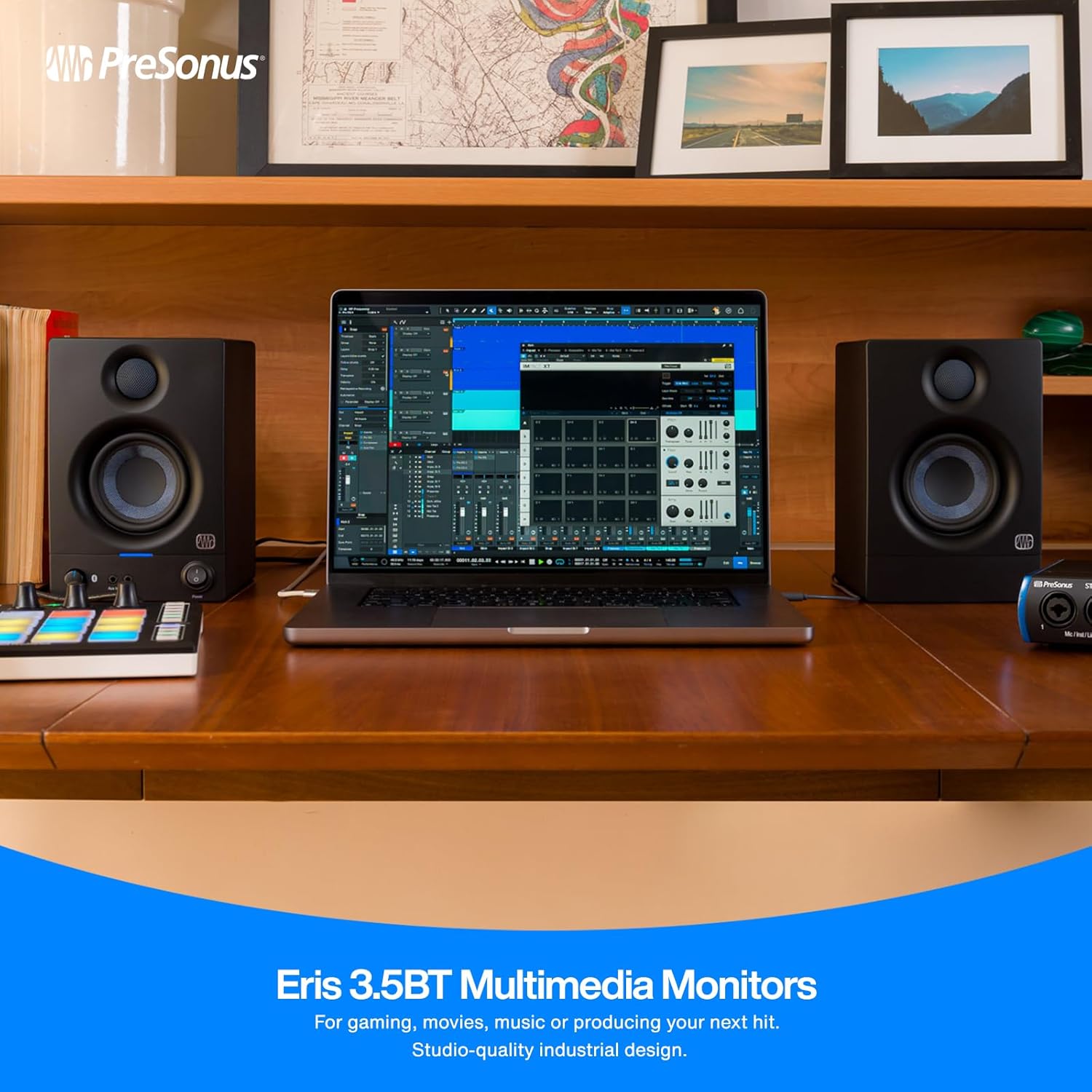 PreSonus Eris 3.5BT (2da generación) – Monitores de estudio de campo cercano de 3.5″ con Bluetooth