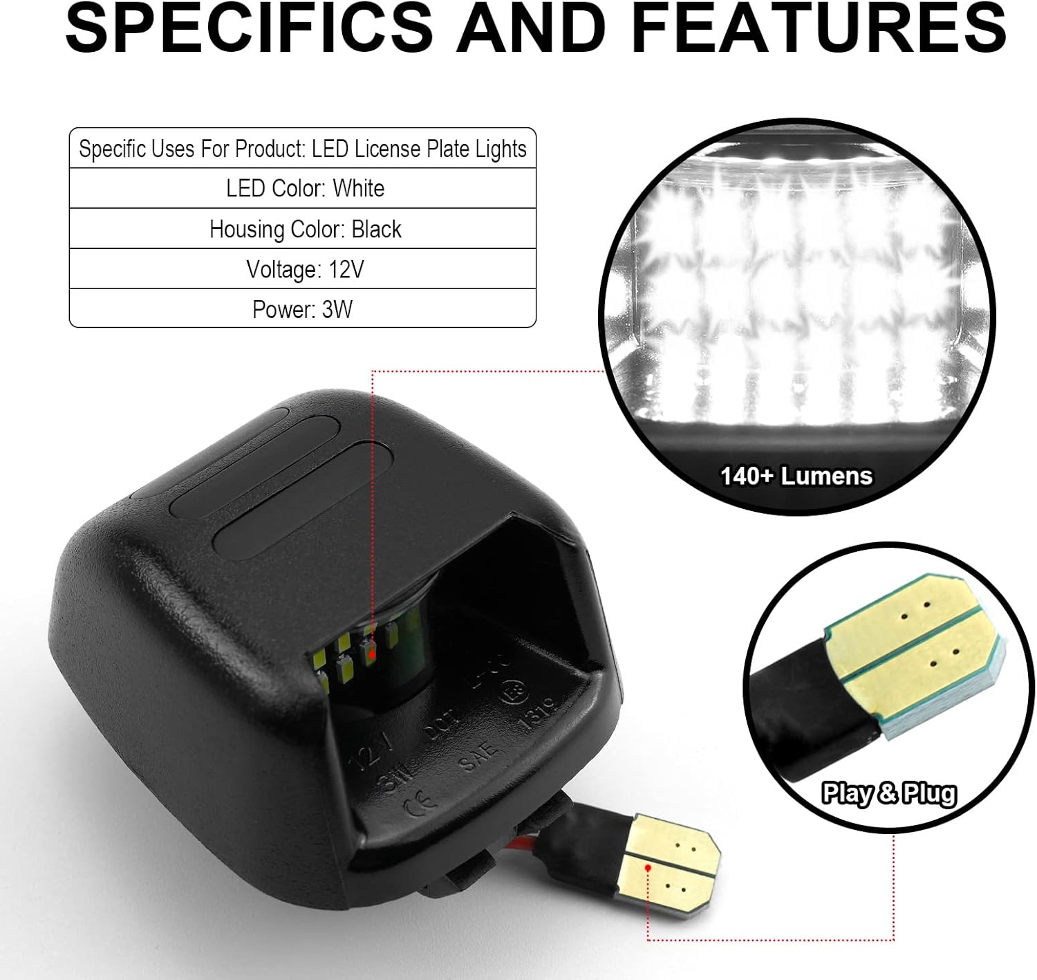 Tubo de neón OLED LED para placa de matrícula de repuesto para camioneta Nissan Frontier Titan Xterra Armada Suzuki Equatorx, paquete de 2