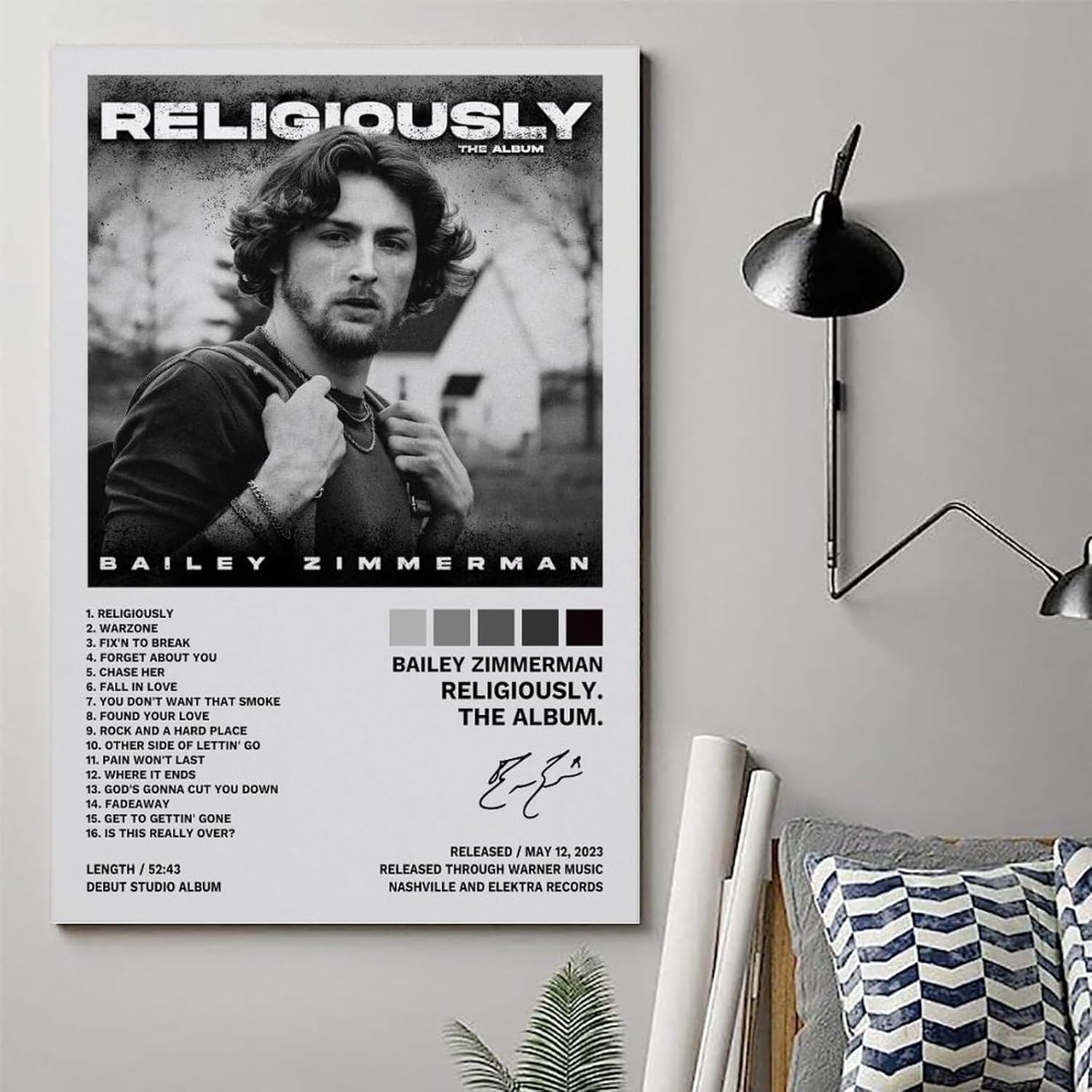 Póster de Bailey de Zimmerman Religiously. The Album. Póster decorativo para pared, lienzo, impresión artística moderna, para dormitorio, decoración