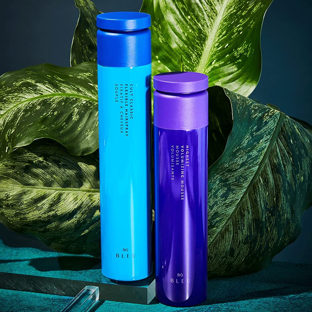 R+Co BLEU Cult Classic – Laca flexible para el cabello, textura táctil + brillo + bloquea la humedad, vegano, sostenible y libre de crueldad, 8.2