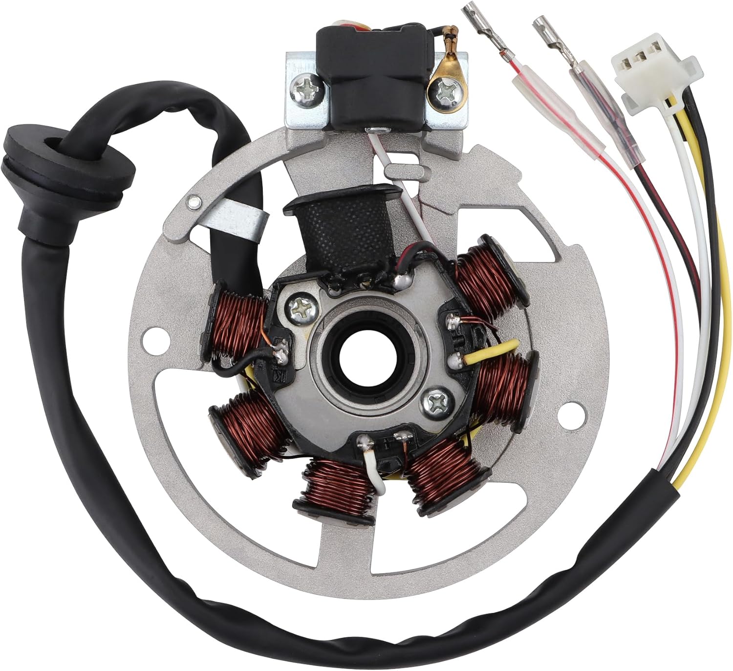 GOOFIT 5 alambres 7 bobinas de encendido magneto estator reemplazo para 2 tiempos AC JOG 50cc 90cc 2T 1E40QMB scooter chino ciclomotor piezas