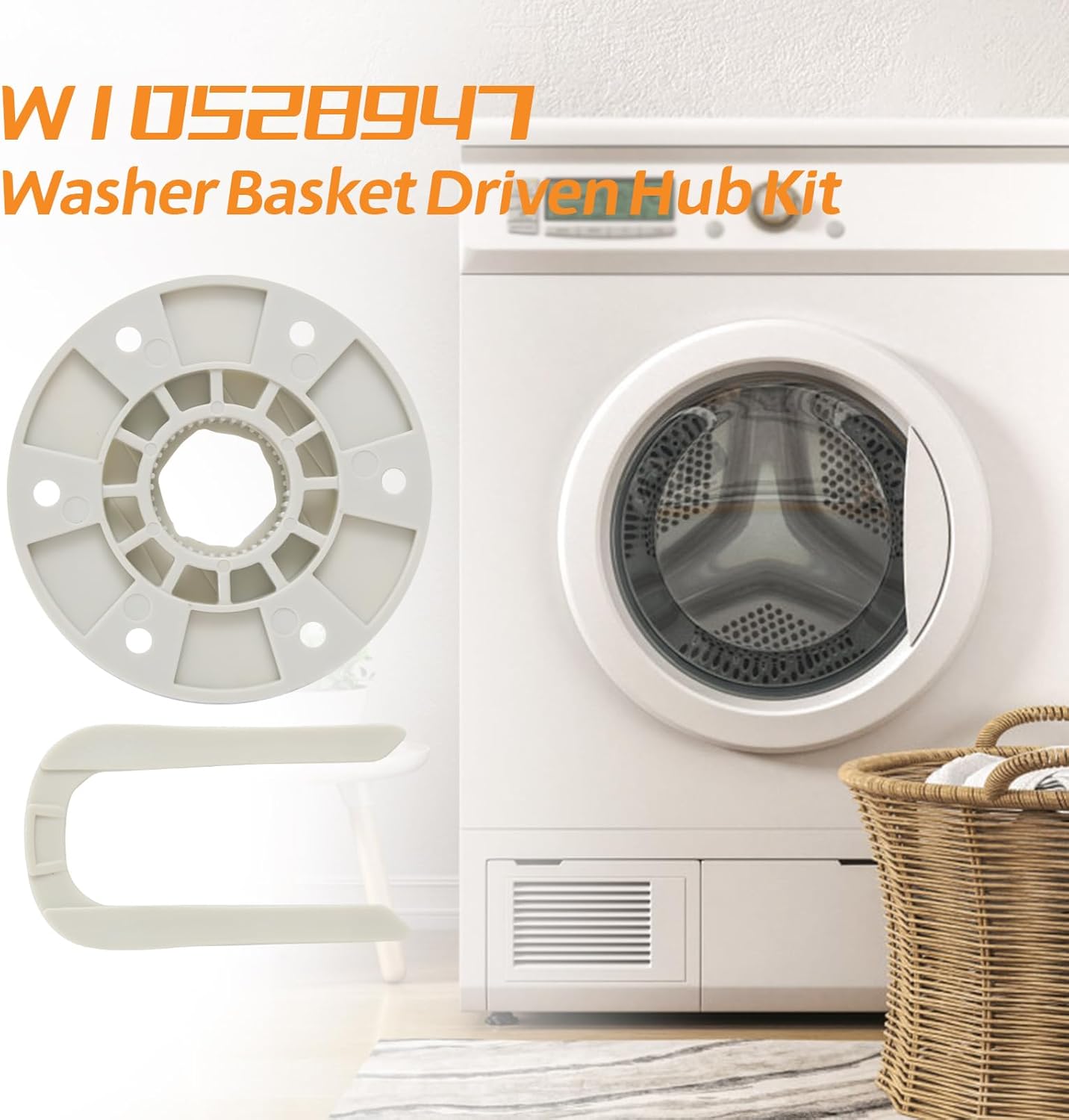 Abeskch W10528947 Kit de cubo impulsado por cesta de lavadora compatible con lavadoras Maytag Whirlpool Kenmore Crosley Amana  Reemplaza W10396887