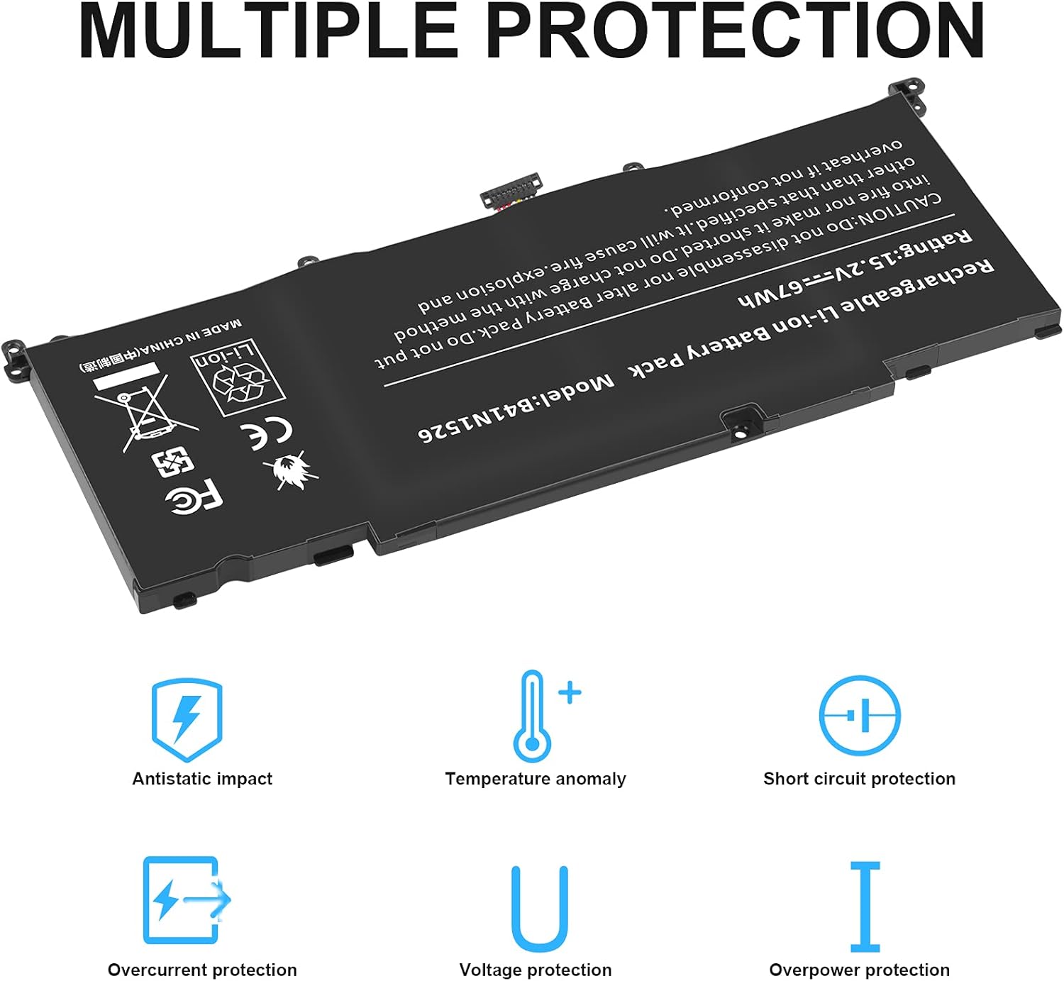 B41N1526 – Batería para portátil Asus FX502VM FX60VM FX502VM-AS73 FX502VM-FY361T GL502 GL502V GL502VT GL502VT-1A ROG Strix S5 S5V S5VM S5VT6700