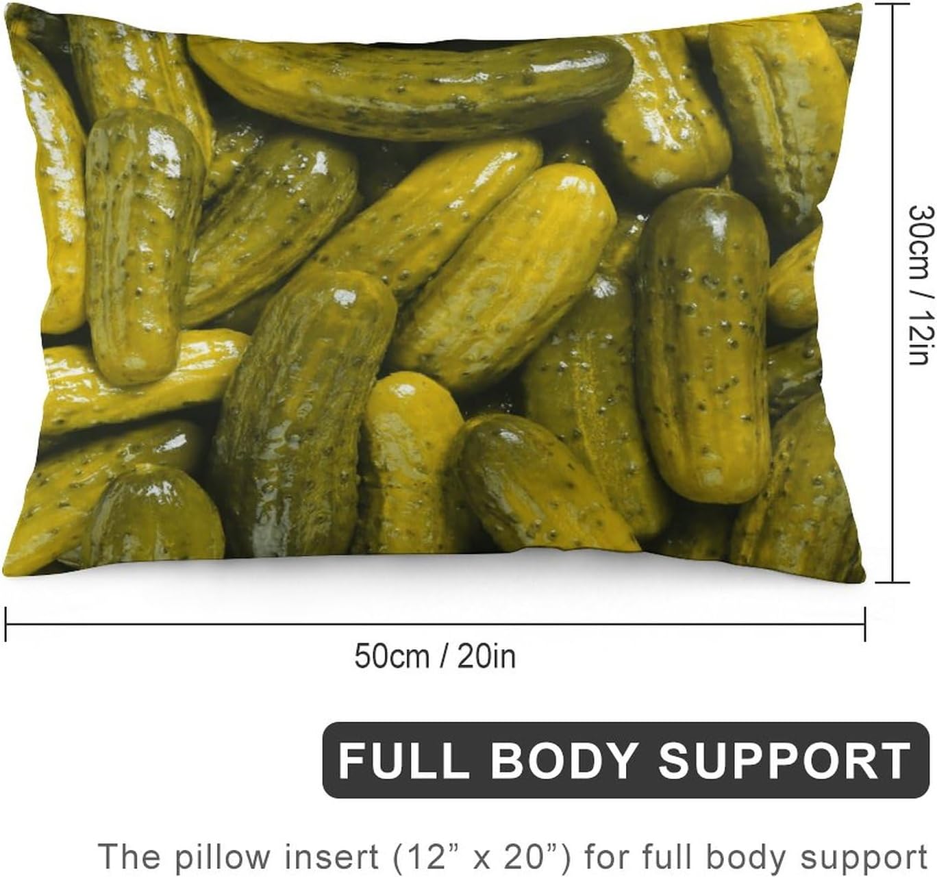 Wreioau Foodie – Funda de almohada decorativa rectangular con estampado de pepinillos enteros, decoración del hogar, para sala de estar, sofá,