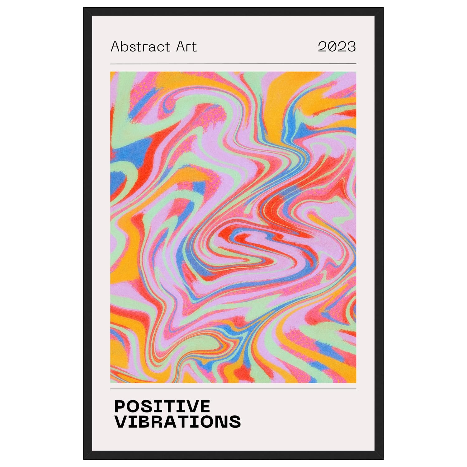 Positive Energy Poster, Colorful Aura Poster, Positive Aura Gradient Wall Art, Positive Energy Art, Retro Gradient Print, Aesthetic Wall Decor,