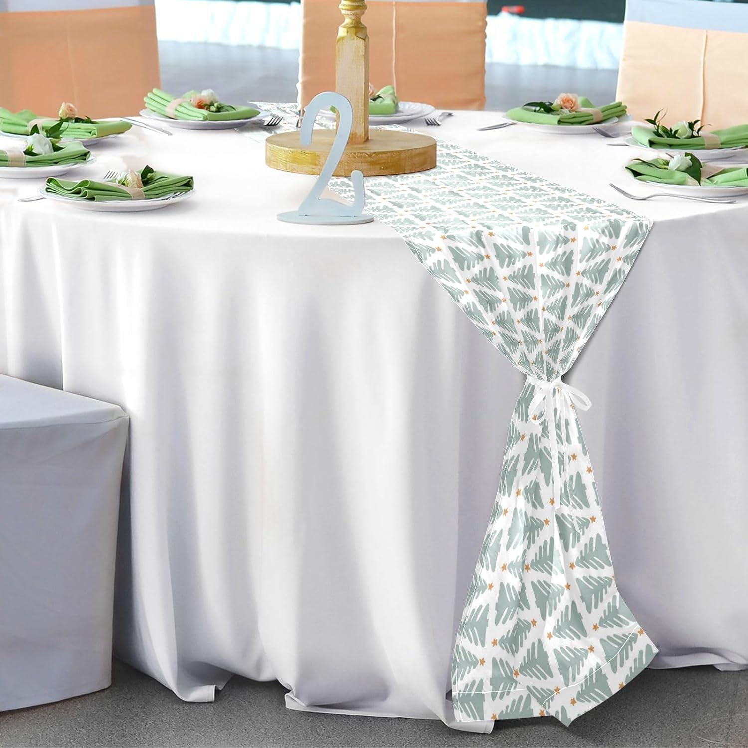 Camino de mesa triangular para árbol de Navidad, decoración de mesa de otoño para decoración de escritorio, camino de mesa de Navidad de 108