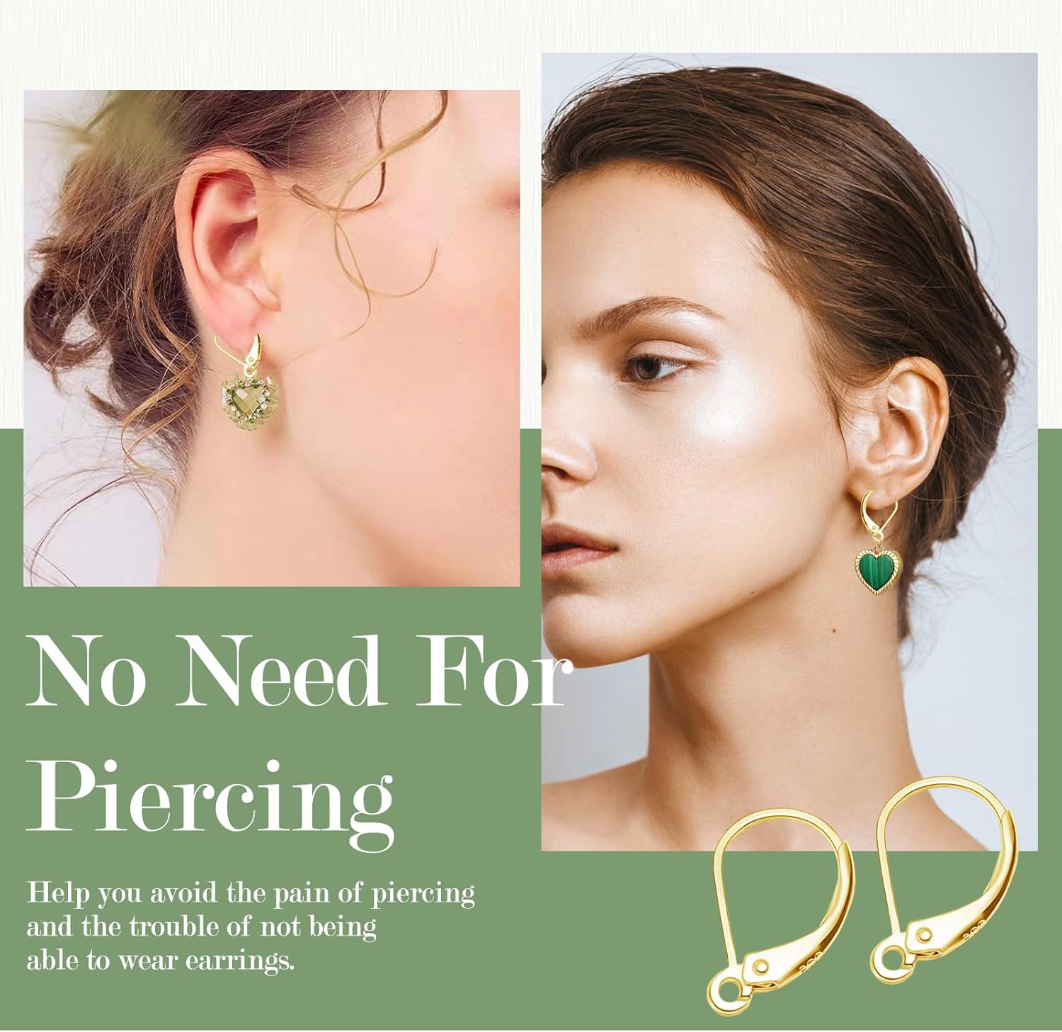 Ganchos para aretes de plata de ley 925, ganchos hipoalergénicos para aretes franceses, alambre colgante intercambiable, conector de aretes de clip