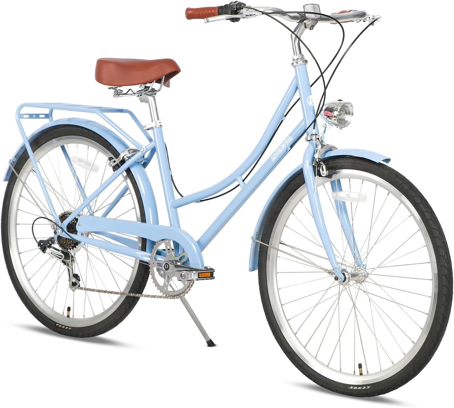 AVASTA Bicicleta híbrida para mujer, ligera, de 26 pulgadas, para ciudad, cómoda, para mujer, 6 velocidades, varios colores